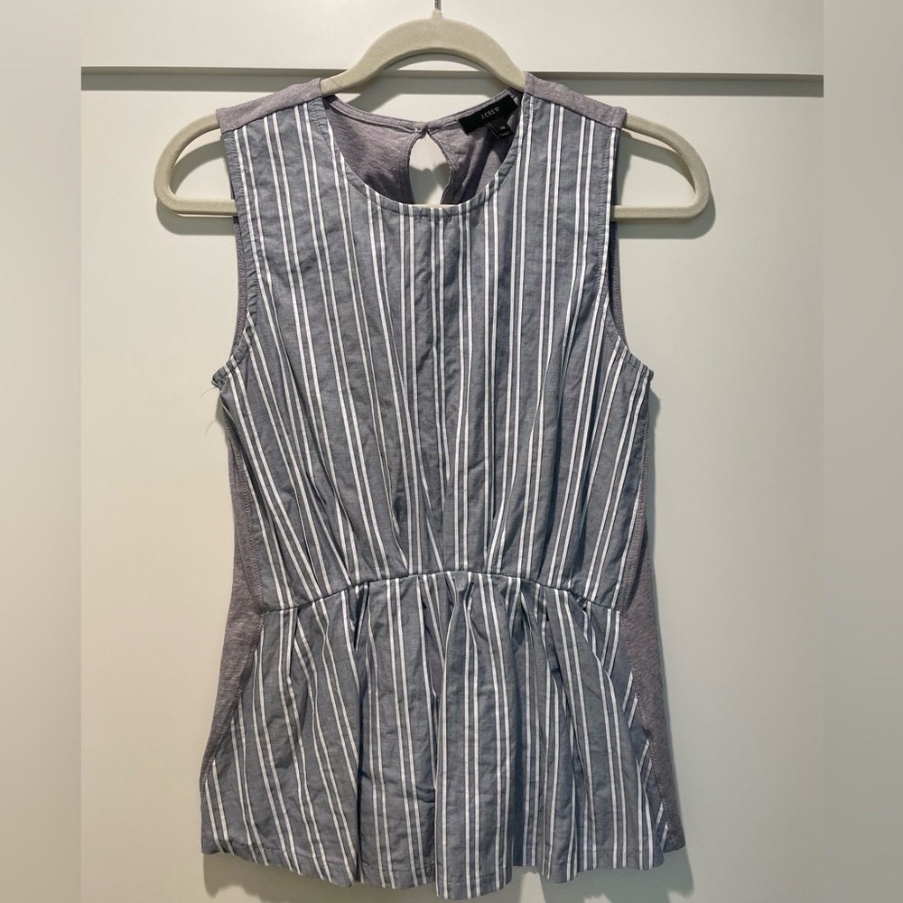 J Crew Chambray Peplum Top